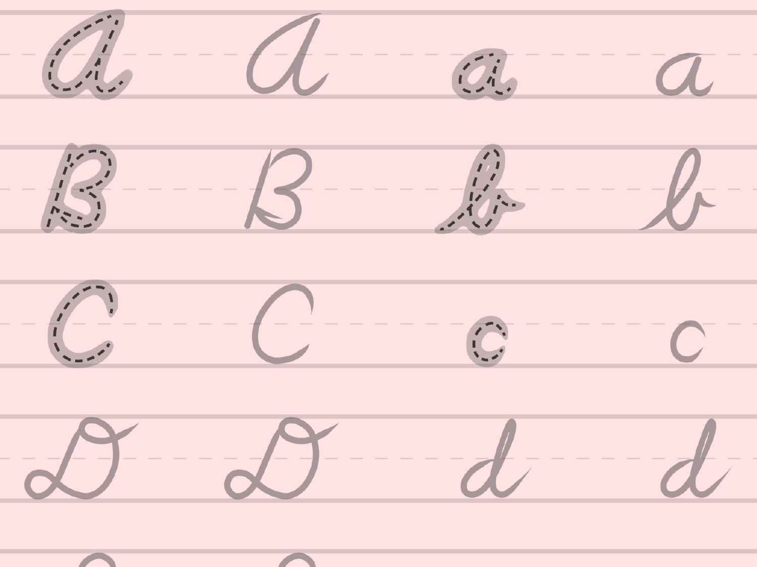 cursive alphabet chart a z