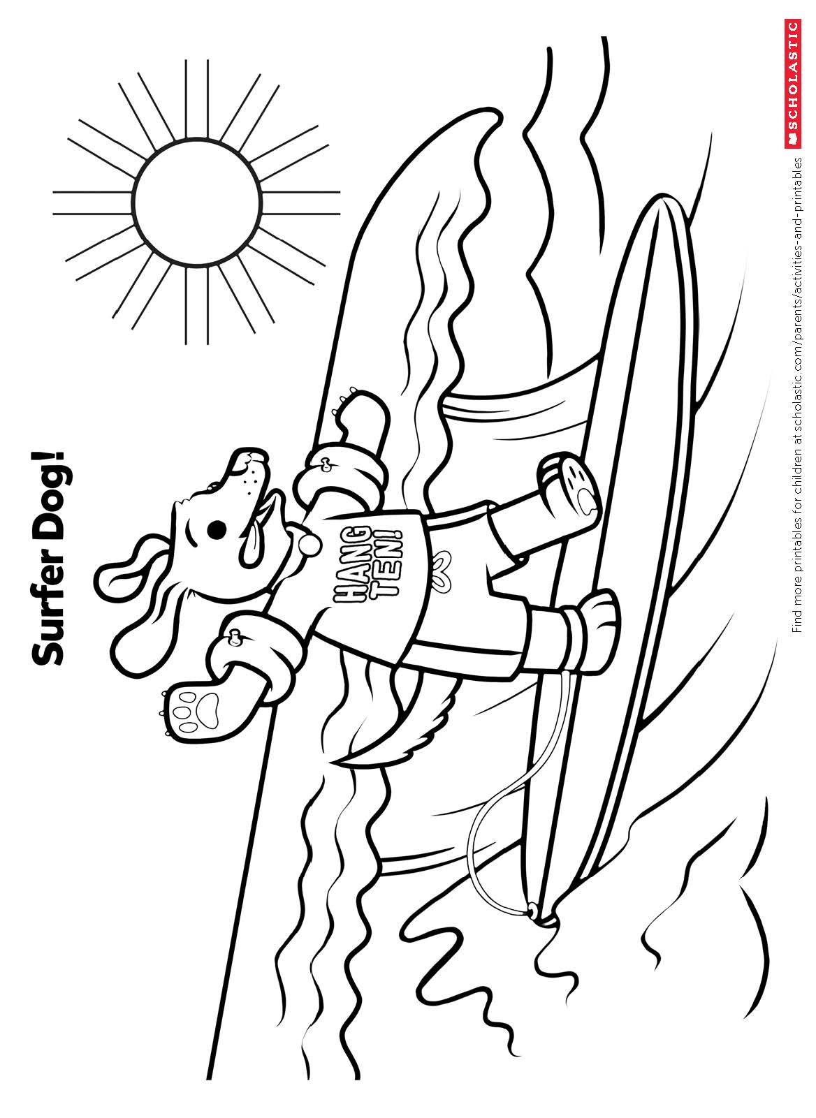 Hang Ten With This Surfing Coloring Sheet | Worksheets & Printables