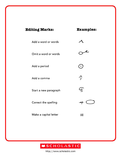 Editing Marks | Worksheets & Printables | Scholastic | Parents