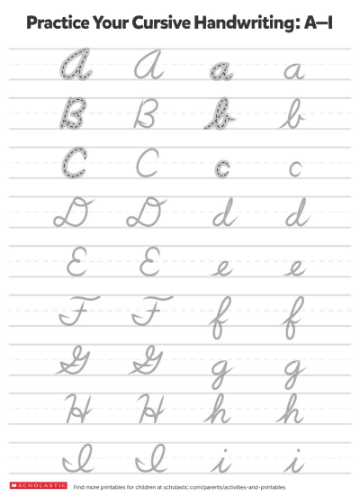 Writing Practice: Cursive Letters | Worksheets & Printables ...