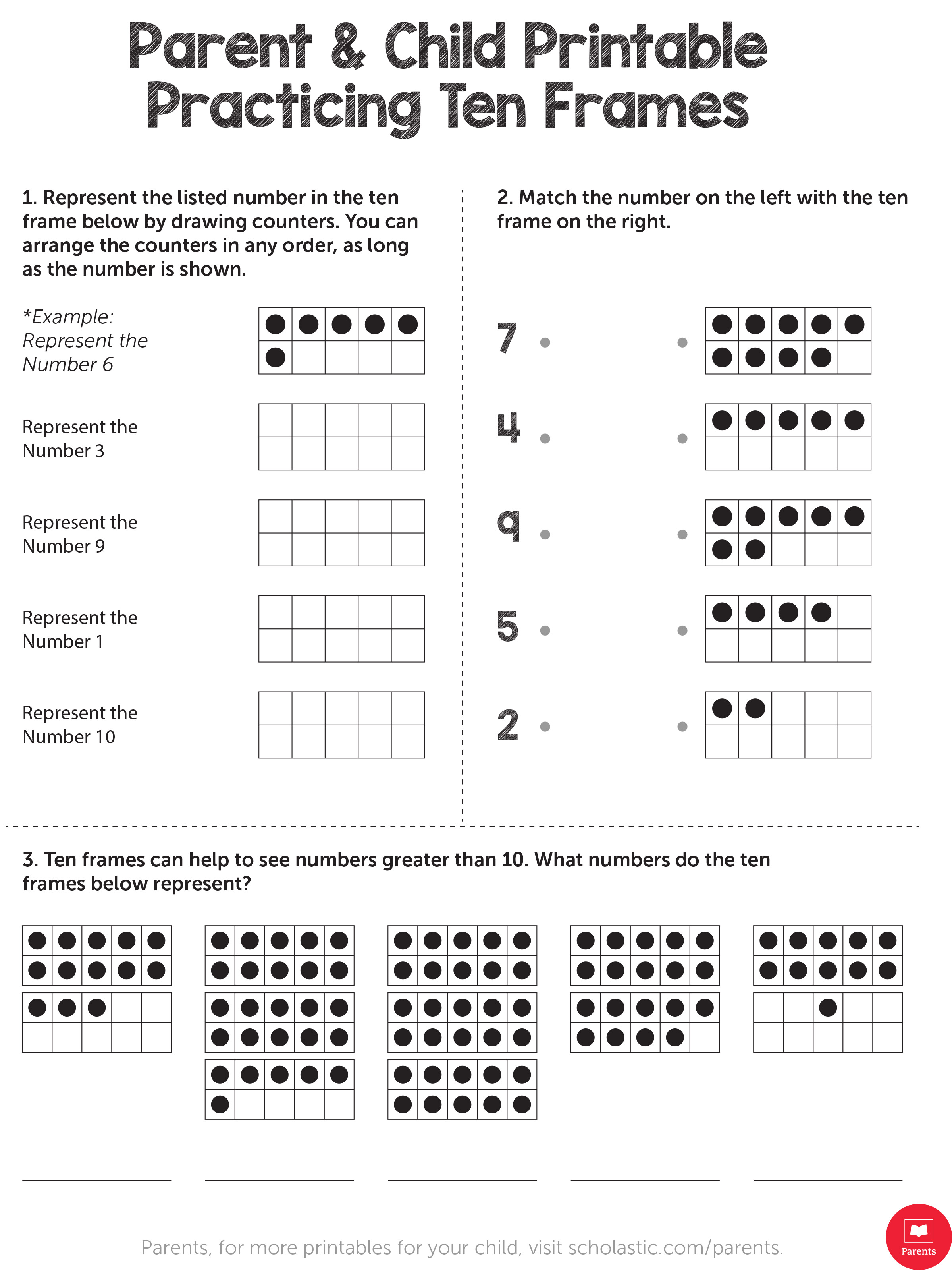 Learn Your Child s Math With This Ten Frame Printable