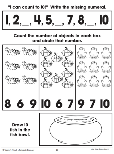 Counting One to Ten: Math Practice Page | Scholastic | Parents