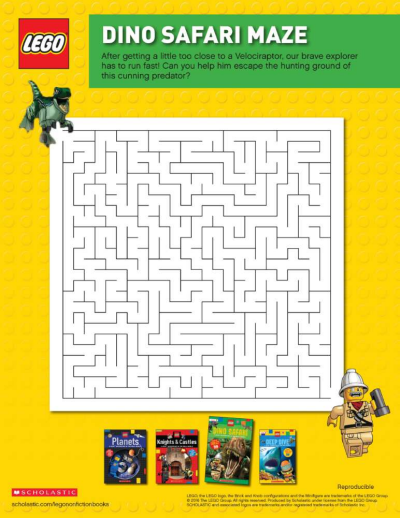 LEGO Dino Safari Maze  Worksheets & Printables 