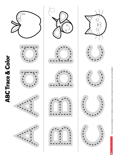 Printable Abc Worksheets For Toddlers