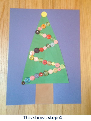 Christmas Tree Button Craft | Scholastic