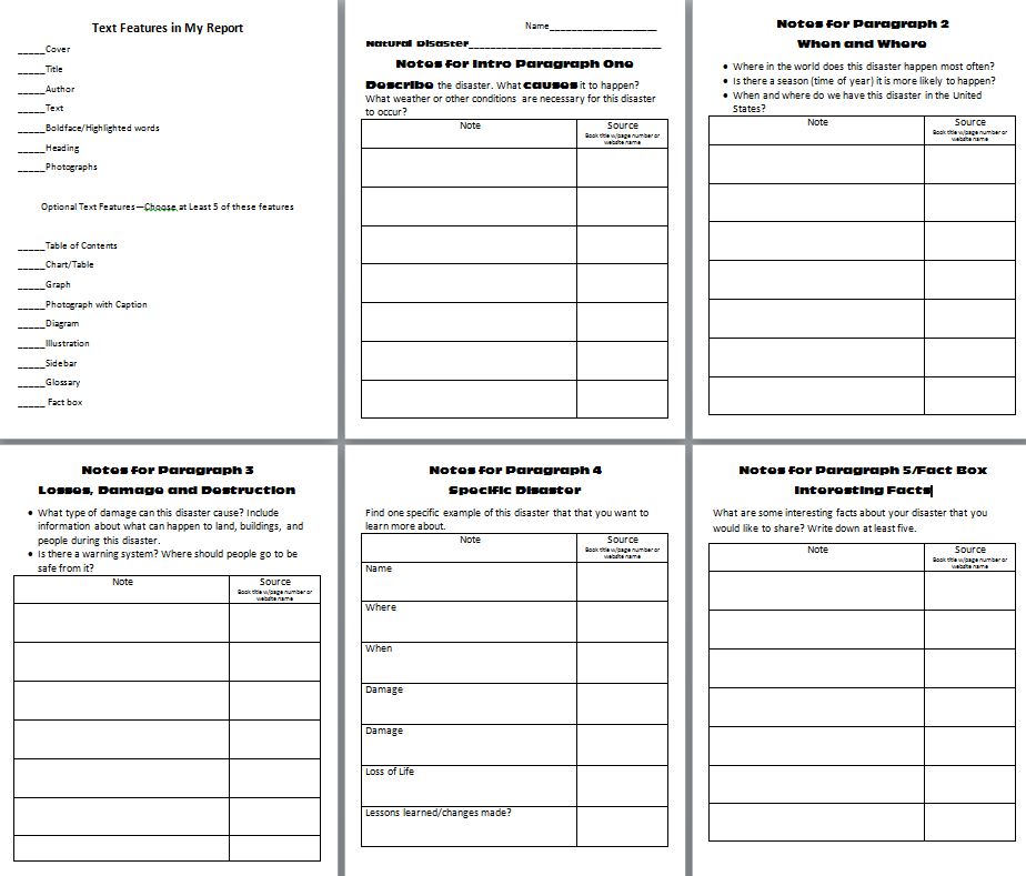 printable 4th grade research project template