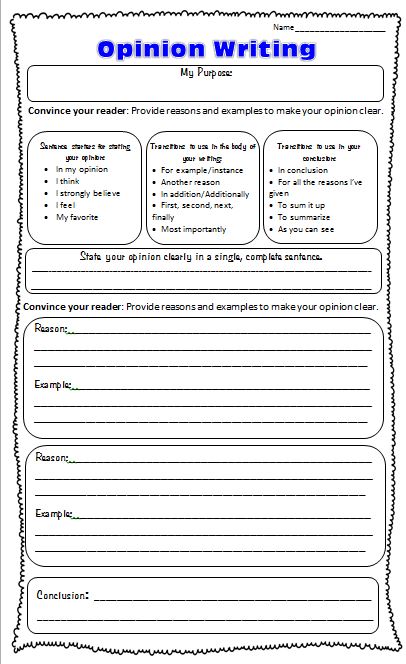 Graphic Organizers for Opinion Writing | Scholastic
