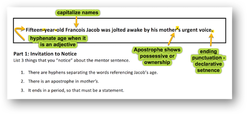 Mastering Grammar With Mentor Sentences Part 1 Scholastic